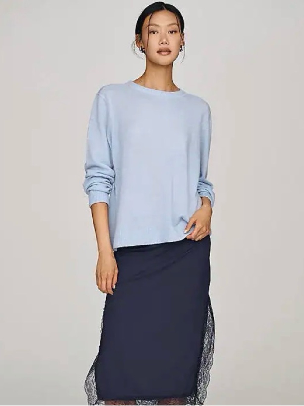 NWT Reformation Boyfriend Cashmere Sweater ice blue